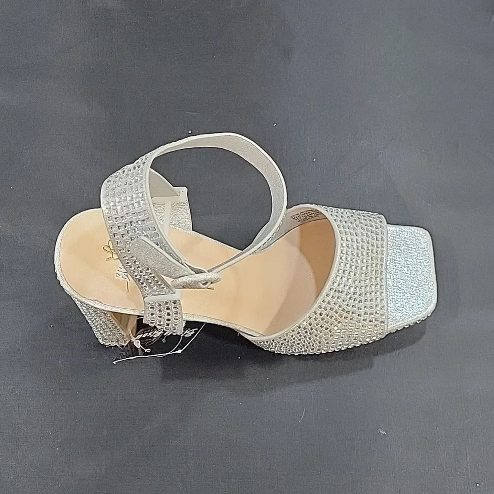 BRAND NEW BISSOU BISSOU JEWEL STUDDED EMBELLISHMENTS SQUARE TOE HIGH HELL SANDAL